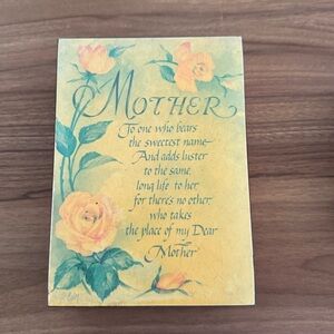 Floral Mother Plaque with Yellow Roses